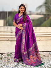 Purple Baluchari Silk Zari Woven Saree