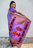 Lavender Zari Woven Vitthala God Special Traditional Paithani Silk Saree