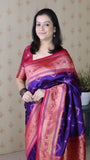Violet Soft Silk Banarasi ZigZag Meenakari Zari Woven Saree