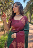 zari border silk saree with pallu