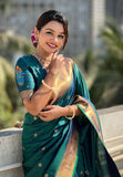 Green Zari Woven Vitthala God Special Traditional Paithani Silk Saree