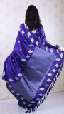 Violet Soft Silk Dual Zari Woven Saree with Bird Border