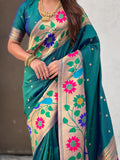 Green Big Border Paithani Silk Zari Woven Saree