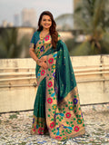 Green Big Border Paithani Silk Zari Woven Saree