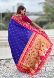 Violet Zari Woven Rajhans Swan Paithani Silk Saree