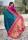 Green Zari Woven Rajhans Swan Paithani Silk Saree