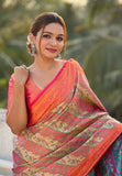 Pink Original Dharmavaram Leheriya Silk Zari Woven Saree