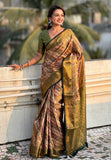 Navy Blue Original Dharmavaram Leheriya Silk Zari Woven Saree