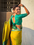 Mehendi Green Soft Silk Paithani Zari Woven Saree