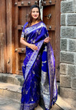 Violet Banarasi Jaal Soft Silk Zari Woven Saree