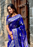 Violet Banarasi Jaal Soft Silk Zari Woven Saree