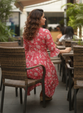 Red Rose Reverie Pure Cotton Jaipuri Printed Western Dress