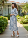 Serene Petal Pure Cotton Jaipuri Printed Western Dress