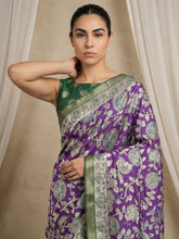 Leelawati Tussar Silk Kalamkari Printed Saree with Zari Border and Peacock Pallu