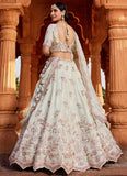 Indian Bridal Lehenga with Intricate Embroidery & Latkan
