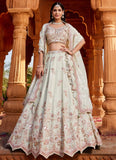Indian Bridal Lehenga with Intricate Embroidery & Latkan