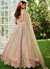 Wedding lehenga with sequin and moti embroidery