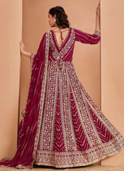 Maroon Abaya Style Suit for Women