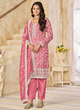 Pink Organza Crush Salwar Kameez Plus Size Festive Outfit