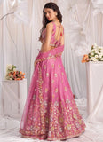 Pink Designer Bridesmaid Lehenga with Sequins and Zarkan Work for Indian Wedding