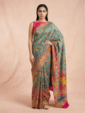 RAMA Pure Viscose Silk Meenakari Zari Woven Saree with Traditional Pallu and Brocade Blouse