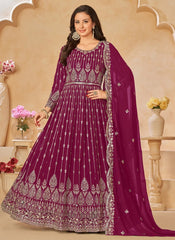 rani embroidered Anarkali suit