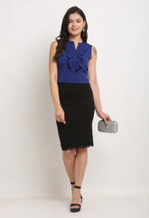 Royal Blue Polyester Solid Top