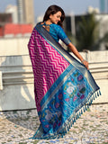festive wear silk saree with artistic pichwai design pallu