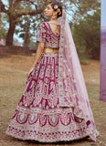 Purple Beads & Stone Silk Lehenga for Reception