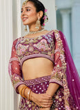 Stylish Burgundy Sequins & Zarkan Net Lehenga Choli with Embroidery & Dupatta – Wedding & Party Wear