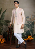 Off White Koti Kurta Set for Men – Mirror Embroidery