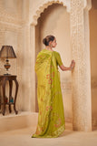 Majestic Olive Green Saree – Traditional Yet Trendy - Gunj Fashion