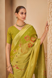 Majestic Olive Green Saree – Traditional Yet Trendy - Gunj Fashion