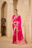 Blossom Pink Designer Saree – Traditional Beauty Redefined - Gunj Fashion