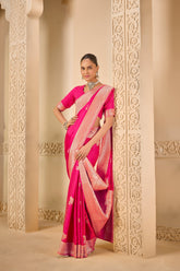 Blossom Pink Designer Saree – Traditional Beauty Redefined - Gunj Fashion