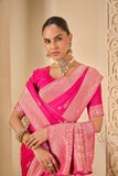 Blossom Pink Designer Saree – Traditional Beauty Redefined - Gunj Fashion