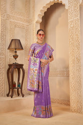 Eternal Lavender Dreams – Festive Woven Masterpiece - Gunj Fashion