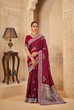"Classic Maroon Saree – Sophisticated & Festive Choice - Gunj Fashion