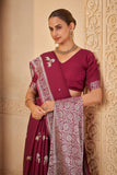 "Classic Maroon Saree – Sophisticated & Festive Choice - Gunj Fashion