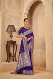 Deep Purple Saree – Timeless Zari Craftsmanship - Gunj Fashion