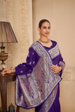 Deep Purple Saree – Timeless Zari Craftsmanship - Gunj Fashion