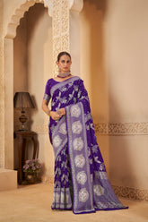 Imperial Violet Saree – Graceful, Glamorous & Timeless - Gunj Fashion