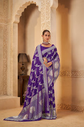 Imperial Violet Saree – Graceful, Glamorous & Timeless - Gunj Fashion