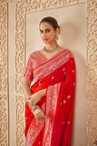 Red Wedding Saree – Heritage Weaves with Elegance - Gunj Fashion