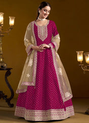 Elegant Rani Anarkali Gown for Festive Wear