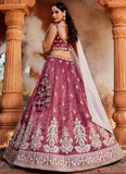 Designer Burgundy Tissue Lehenga Choli for Sangeet with Heavy Sequins and Embroidered Dupatta – Gunj Fashion