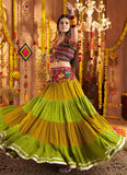 Multicolor Mirror Work Viscose Cotton Navratri Chaniya Choli for Girls