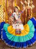 Multicolor Viscose Cotton Lehenga Choli with Mirror Work for Navratri