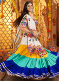 Multicolor Viscose Cotton Lehenga Choli with Mirror Work for Navratri