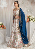 Navy Blue Georgette Party Wear Lehenga with Moti and Sequins Embroidery